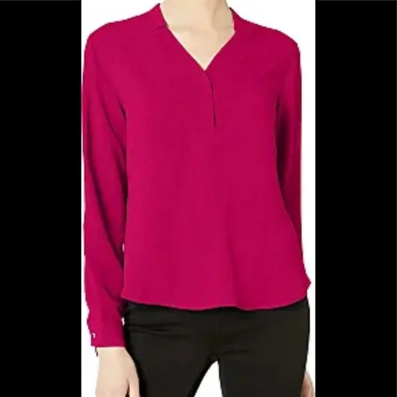 Nine West Women's Solid ITY Top - Contemporary Boiled Wool Sweater Blouse - View #11